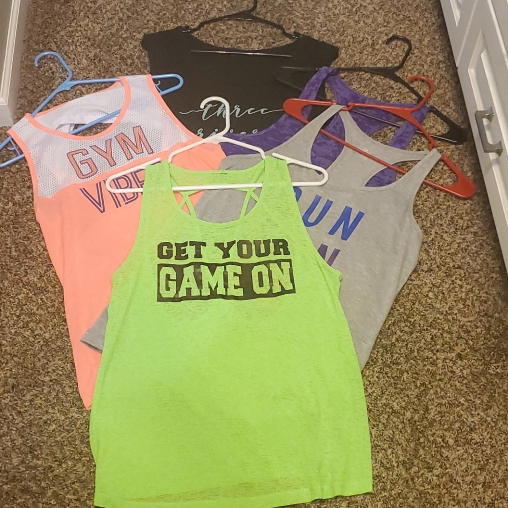 Lot of 5 workout tanks